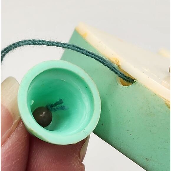 Easter Magic Bunny Pin Rabbit in a Hat Pull String Pop Up Brooch Signed A.G.C. - Picture 3 of 8